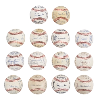 Lot of (14) Assorted Multi & Team Signed Baseballs from the Willie Randolph Collection Including Dodgers, Yankees, Red Sox and Others (Randolph LOA & Beckett PreCert)